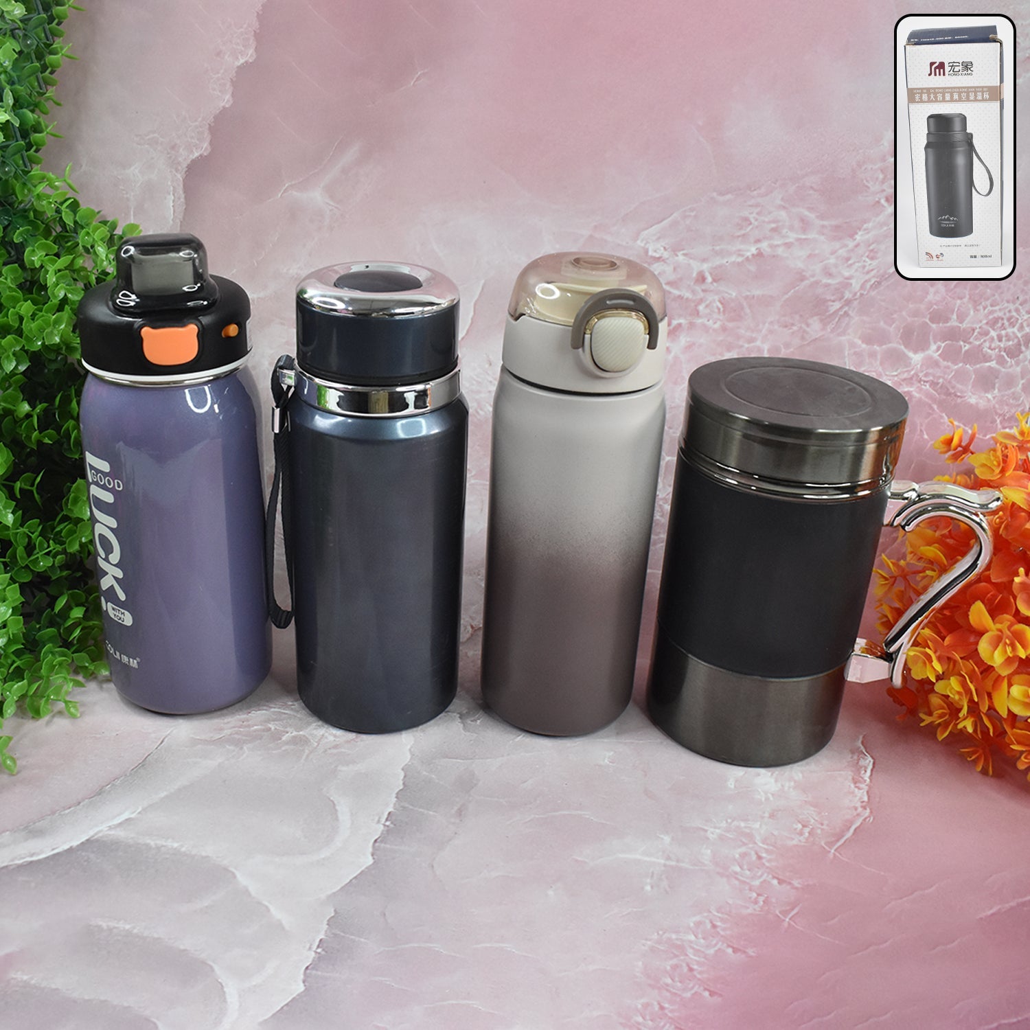 Stainless Steel Water Bottles Approx 600ML (Mix Design & Color / 1 Pc) Stainless Steel Water Bottles Approx 600ML (Mix Design & Color / 1 Pc)